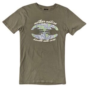 100% Cotton “Handle With Care” Graphic T-Shirt • Green • US Small